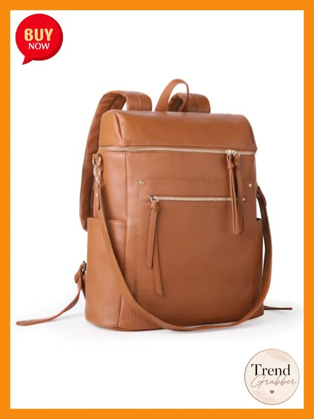 Convertible Leather Laptop Backpack Women Work Travel Bag with Detachable Strap